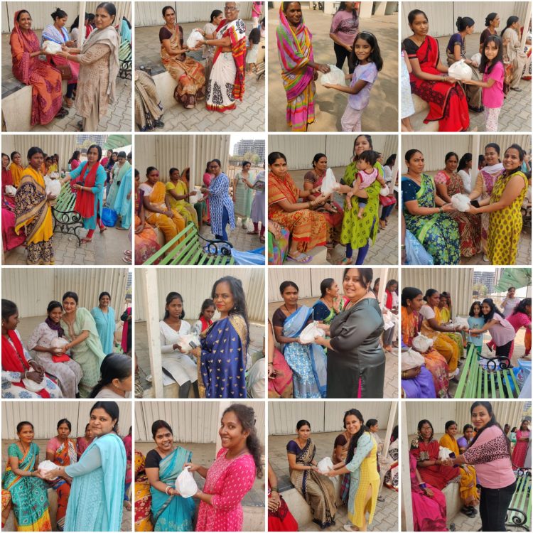 पिसोली, उंडरी येथील ए आर वी न्यू. टाऊन येथील उच्च शिक्षित महिलांनी केला घरकाम करणाऱ्या महिलांचा विशेष सन्मान.