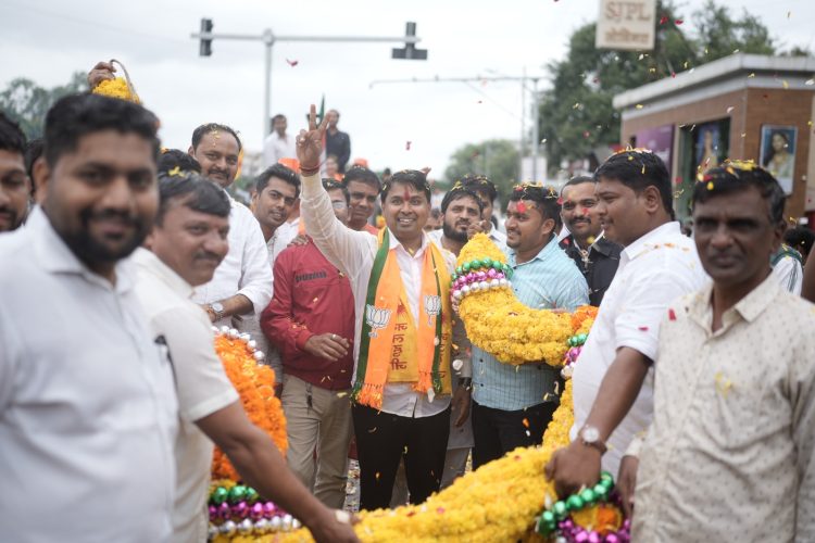 भाजपा पिंपरी चिंचवड व मित्र परिवाराने केले अमित गोरखे यांचे भव्य अभूतपूर्व स्वागत.!!!