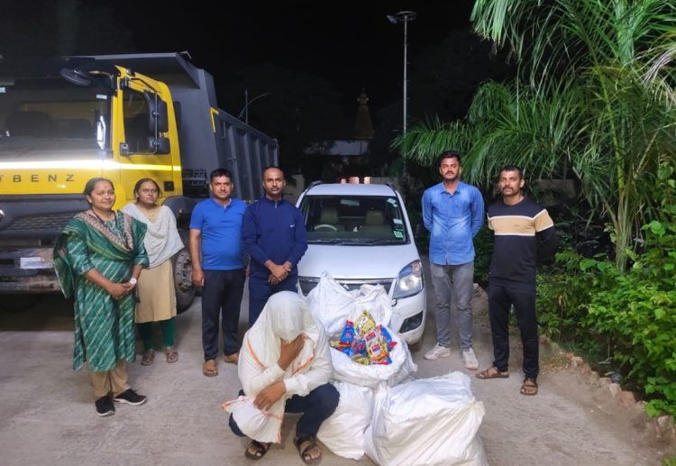 गुटख्याचे पोते घेऊन जाणारी कार पकडली चकलांबा पोलिसांची कारवाई